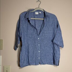 Rachel Zoe Light Blue Linen Shirt